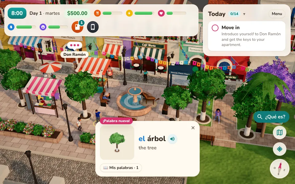 A new word card for el árbol, the tree